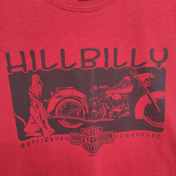 Hillbilly Harley Davidson Men's Large T Shirt Brick Red - Picture 2 of 6